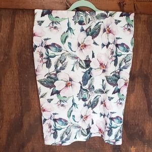 Watercolor Magnolia Pencil Skirt -2XL